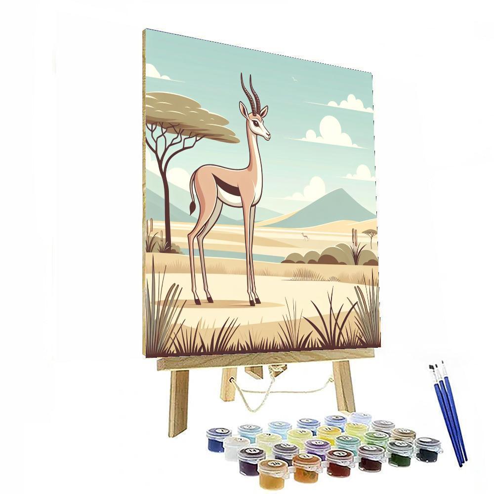 Gentle Gazelle Glance Number Painting