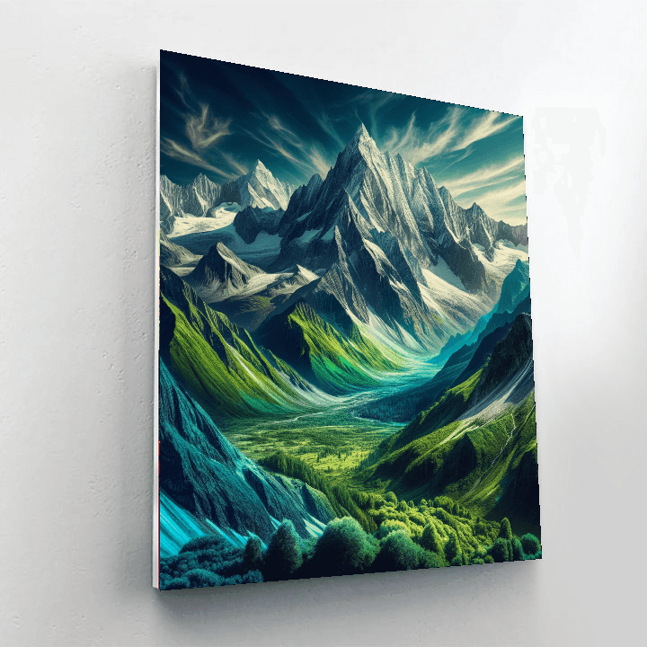 Dynamic Mountain Range Number Painting