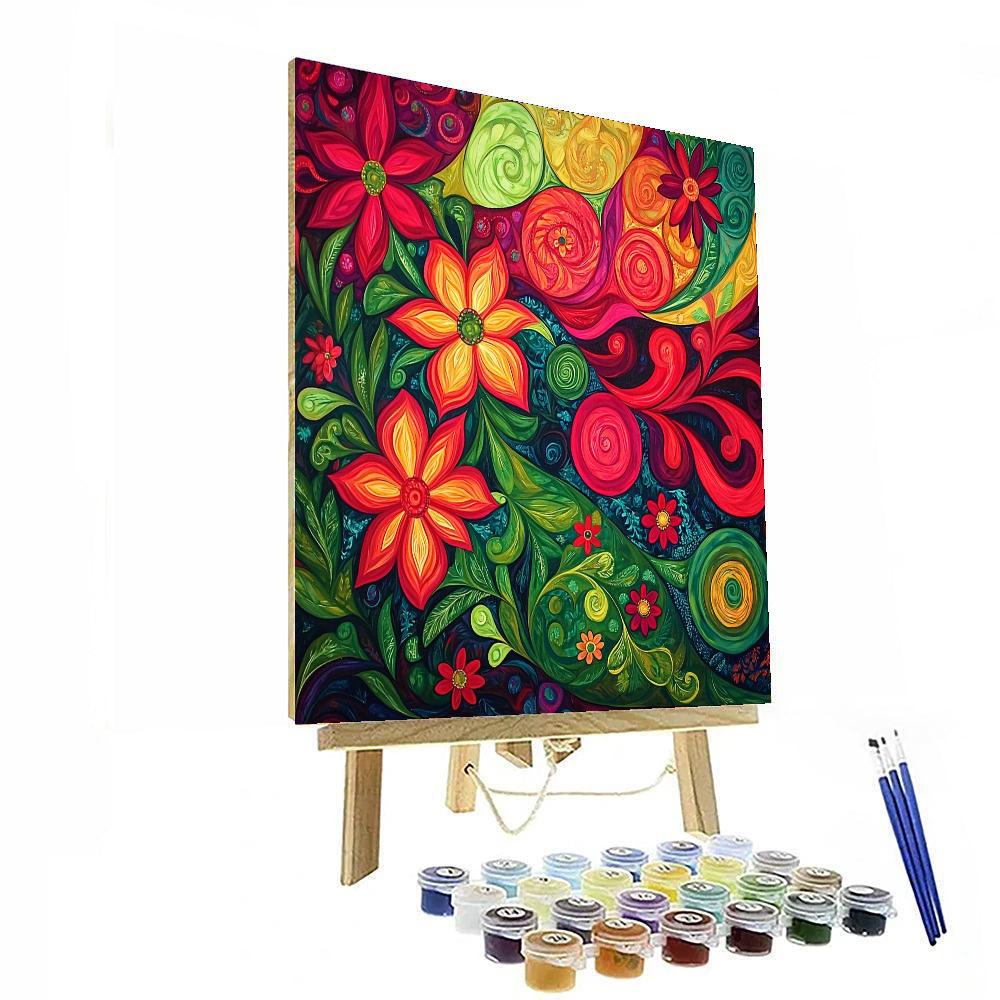 Frida Kahlo Inspired Passion In Bloom  Paint By Color