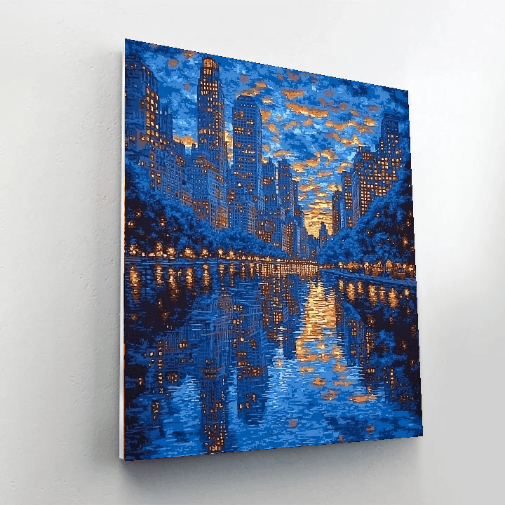Edward Hopper Inspired Luminous City Reflections  Paint By Numbers Kits