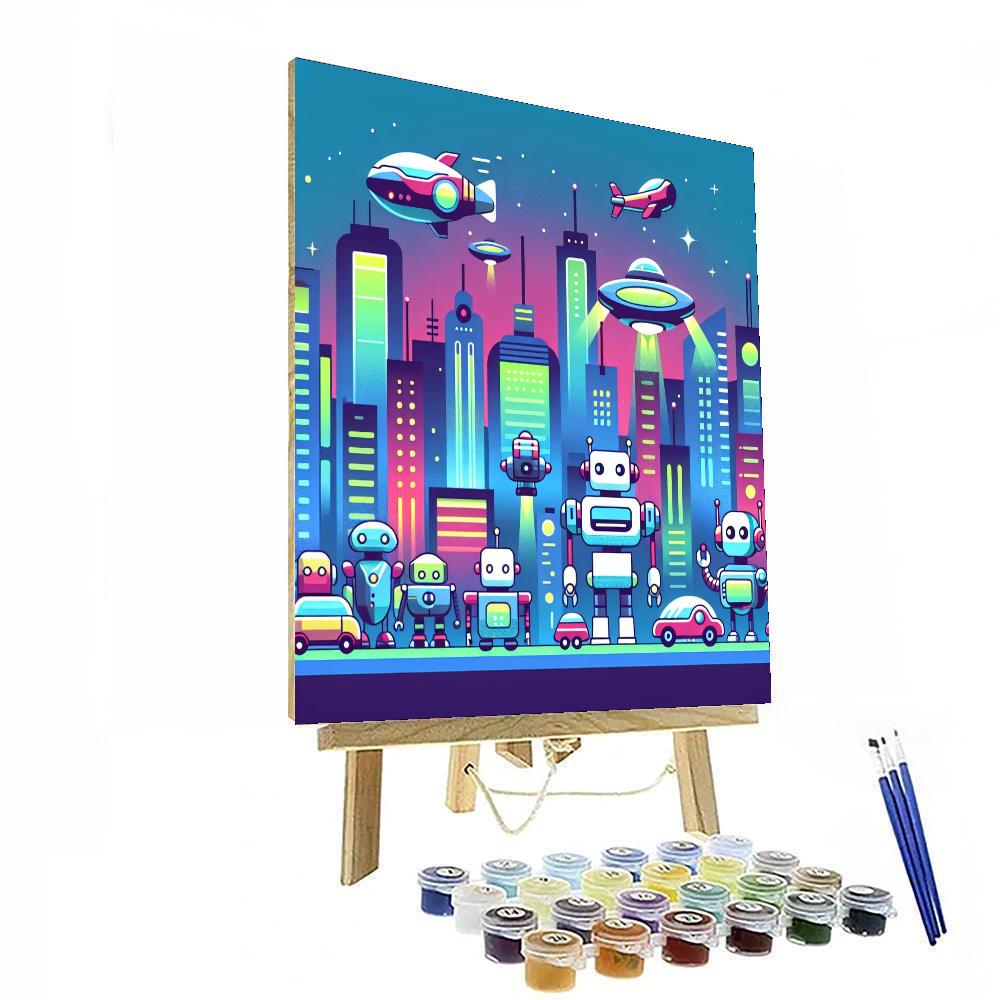 Robot City Chronicles Painting By Numbers Kit