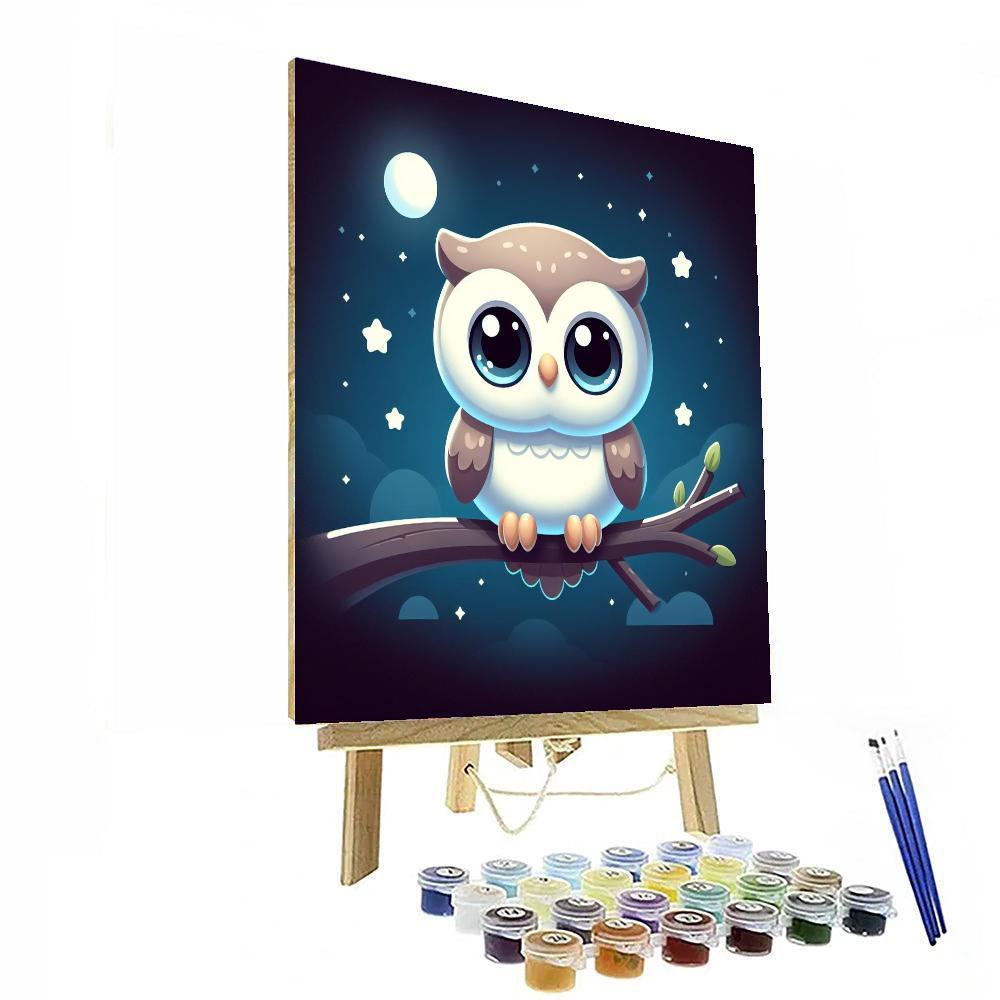 Starry Night Owlet Painting By Numbers Kit