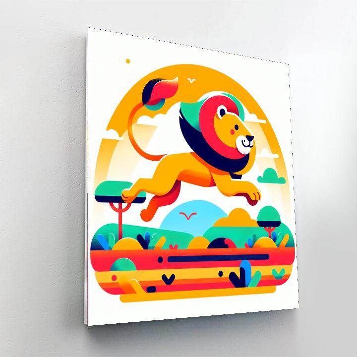 Lively Lion’s Leap Paint By Numbers