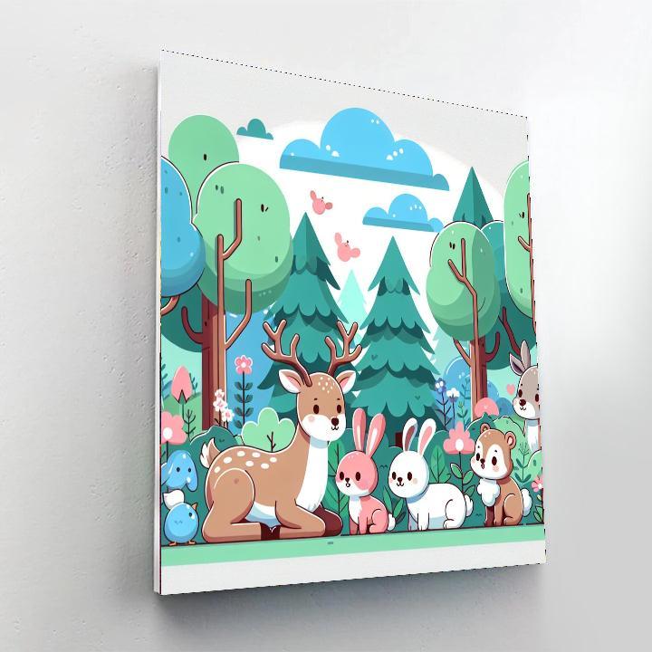 Forest Friends' Gathering Paint By Number