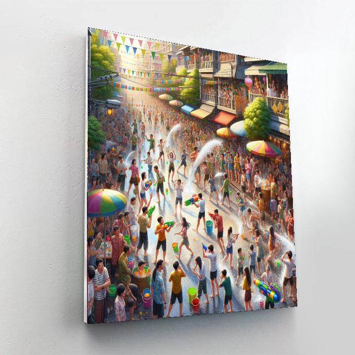 Songkran Water Festival - Bangkok, Thailand Paint By Numbers