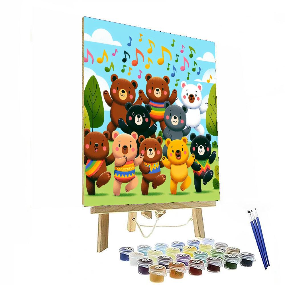 Dancing Bear Friends Paint By Numbers Art