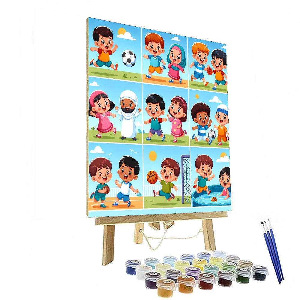 Sporty Kids Numbered Painting Kits