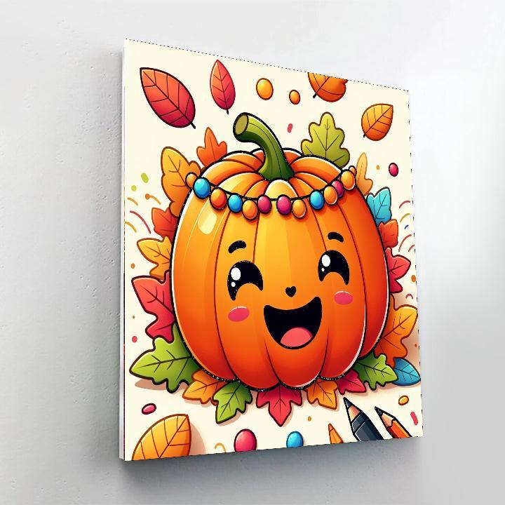 Silly Pumpkin Pal DIY Paint By Numbers
