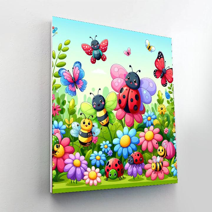 Colorful Insect Exploration Paint By Numbers Art