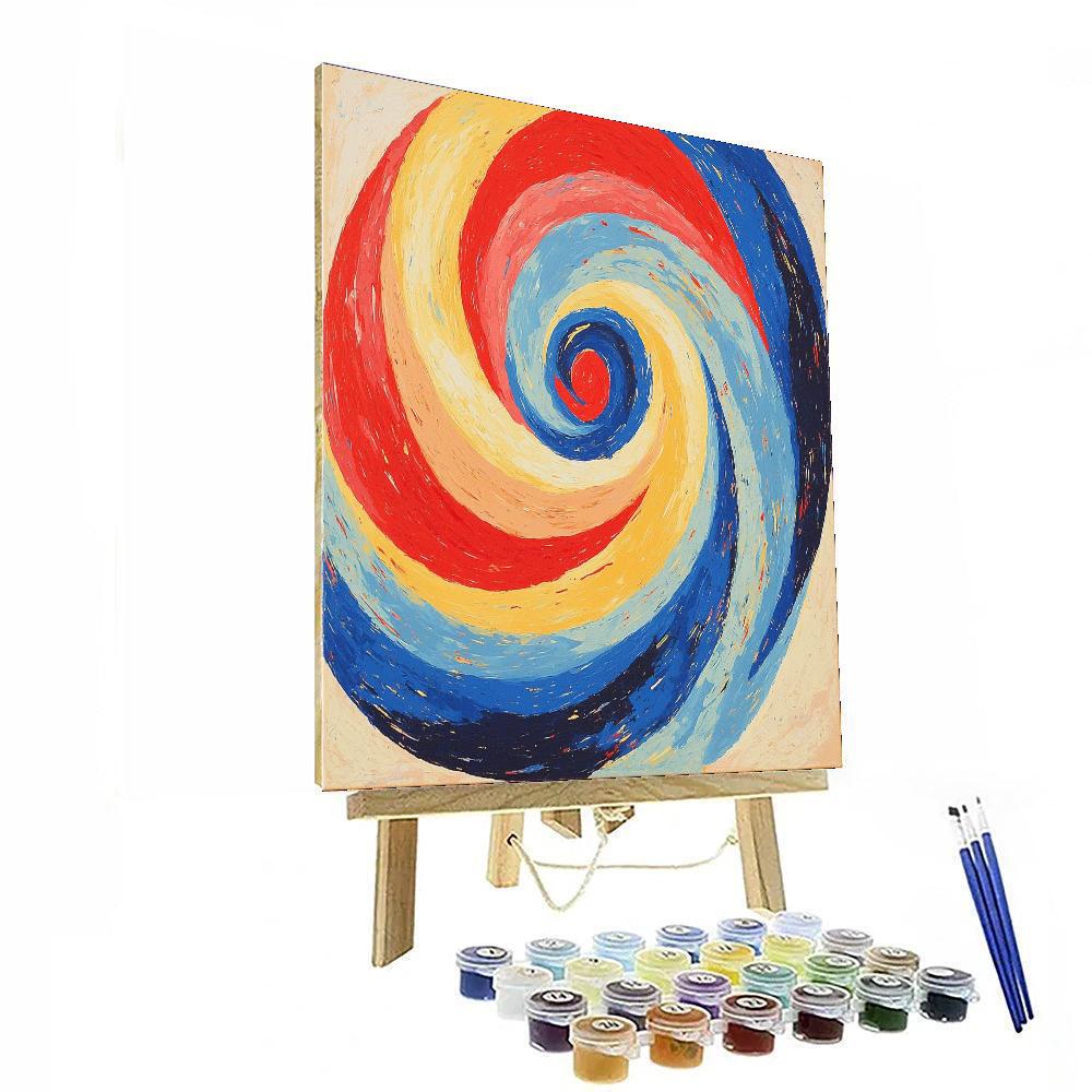 Joan Miró Inspired Vibrant Whirlwinds  Number Painting