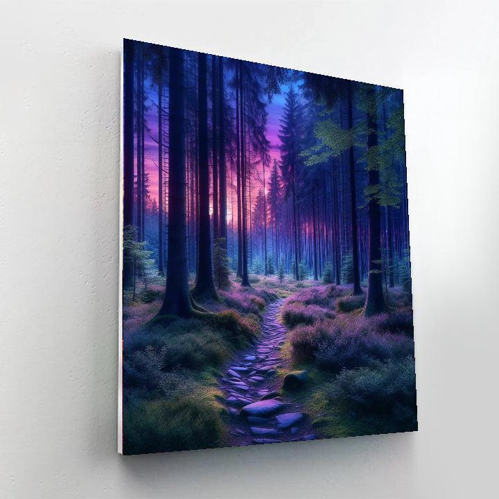 Forest Path At Twilight Numbered Painting Kits