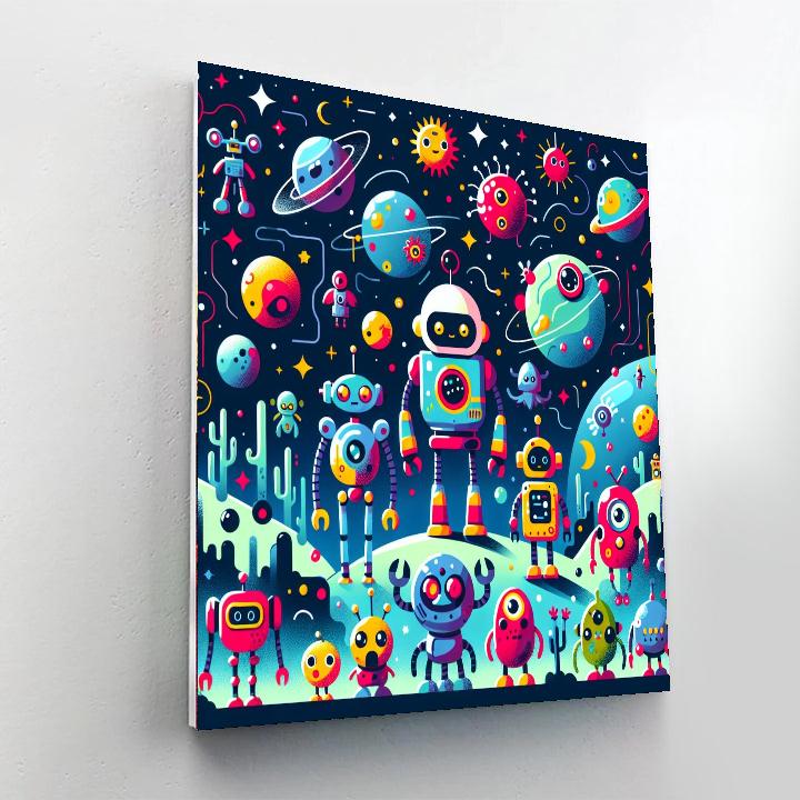 Space Bot Exploration Paint By Numbers Art