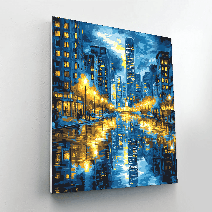 Edward Hopper Inspired Reflections Of A City  DIY Paint By Numbers