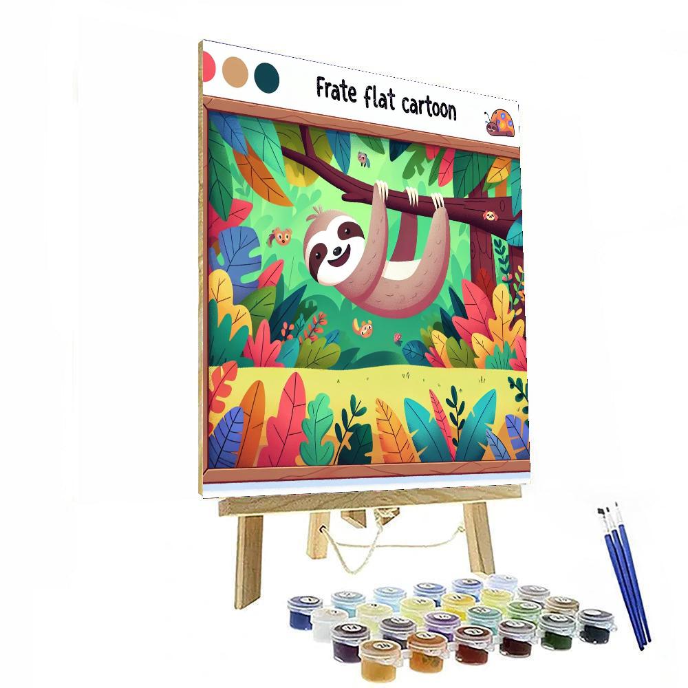 Rainforest Adventure Sloth Number Painting