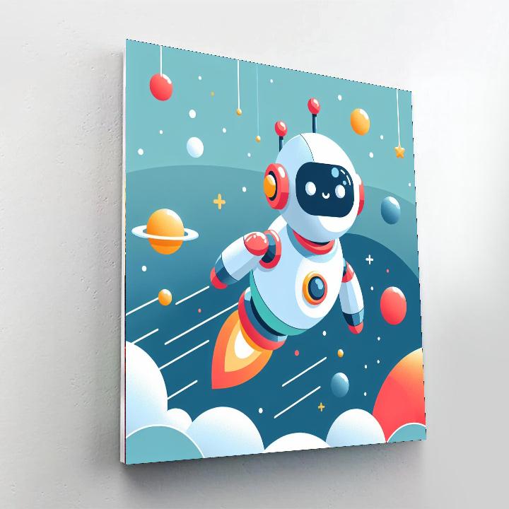 Robot Adventure Galaxy Painting Number Kit