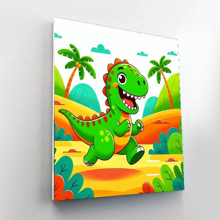 Bouncing Dino Buddy DIY Paint By Numbers