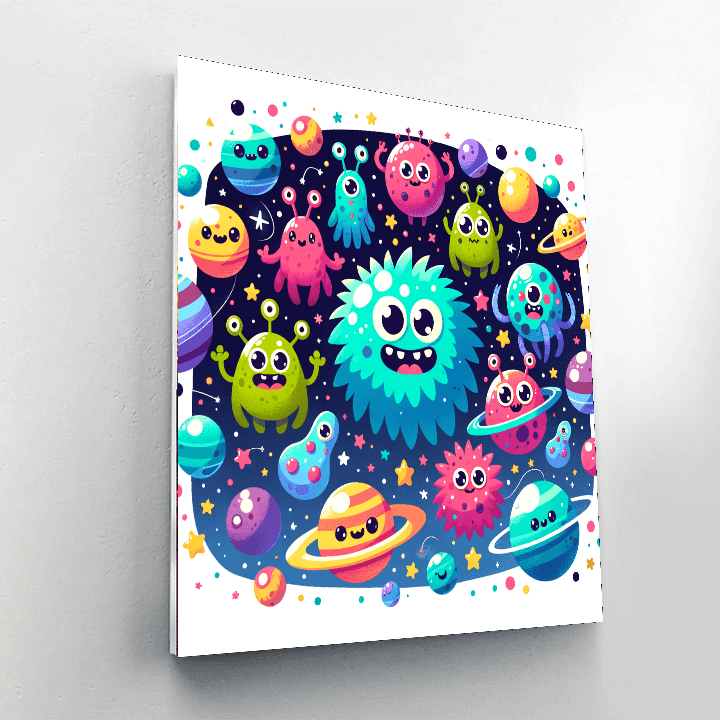 Friendly Space Monsters Numbered Painting Kits