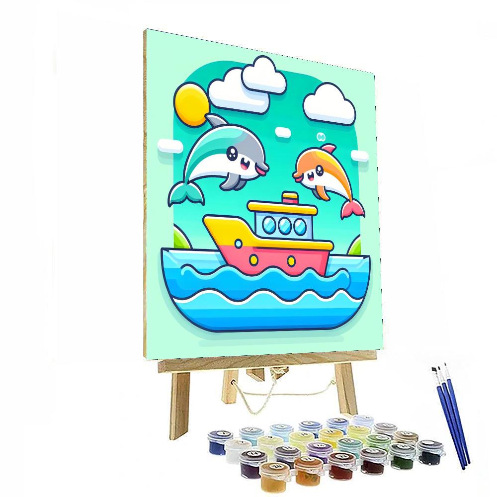 Oceanic Voyage With Dolphins Numbered Painting Kits