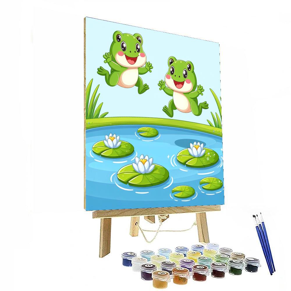 Frolicsome Farmyard Frogs Numbered Painting Kits