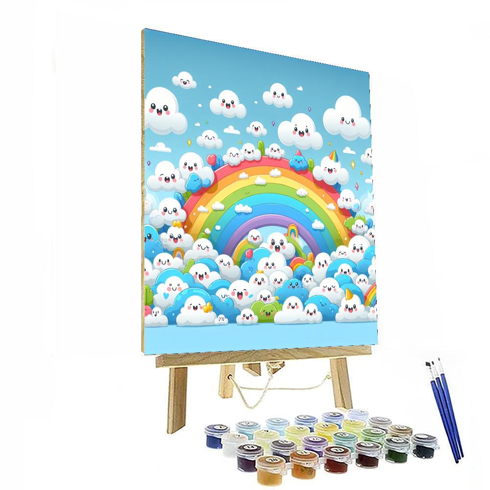 Bouncy Cloud Kingdom Paint By Numbers Art