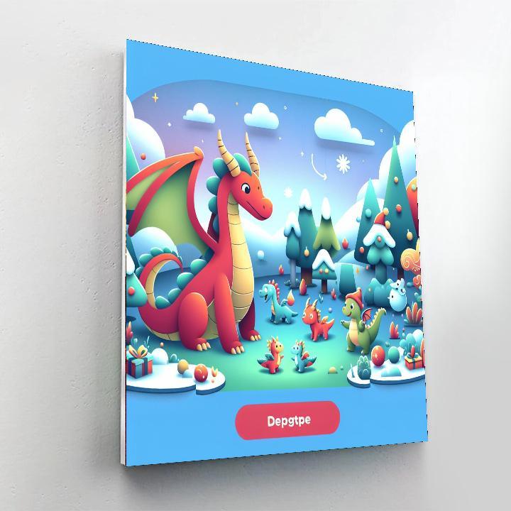 Friendly Dragon Land Paint By Numbers Art