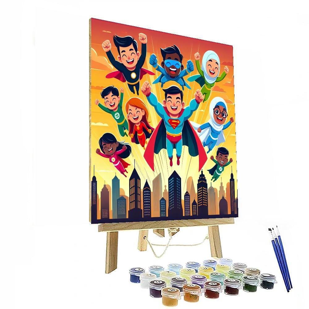 Superhero Adventures Together Paint By Color