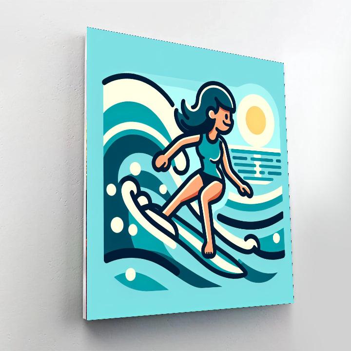 Ocean Wave Surfer Paint By Numbers Art