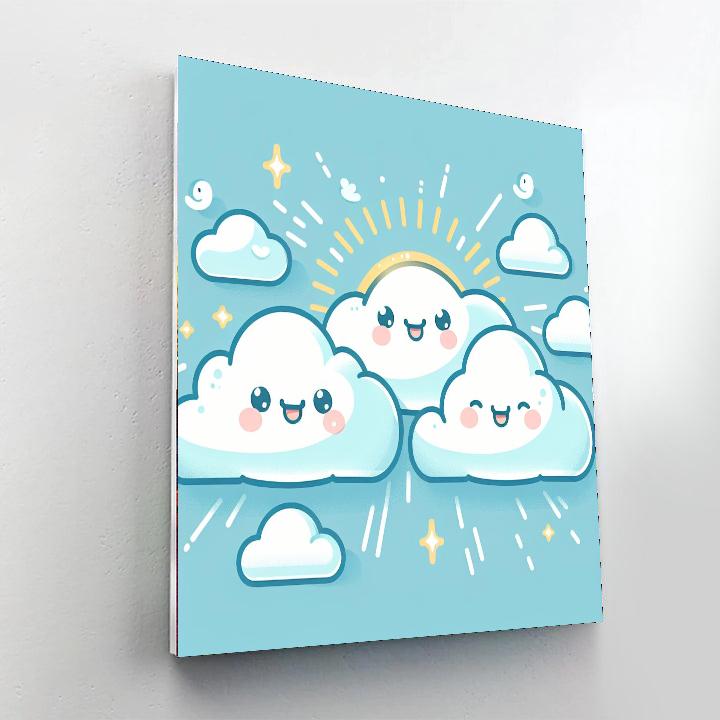 Friendly Cloud Friends Numbered Painting Kits