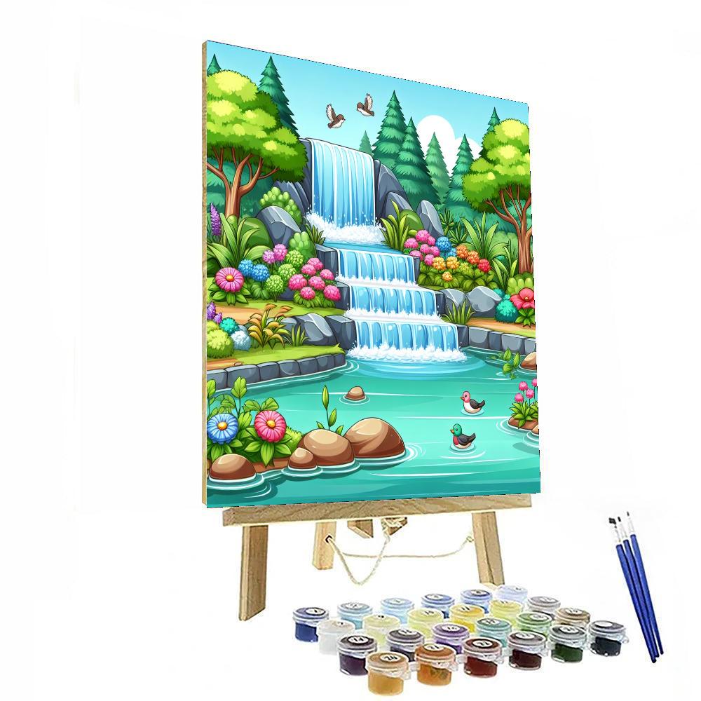 Whispering Waterfall's Secret Painting By Numbers Kit
