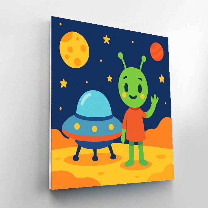Friendly Martian Landing Painting By Numbers Kit