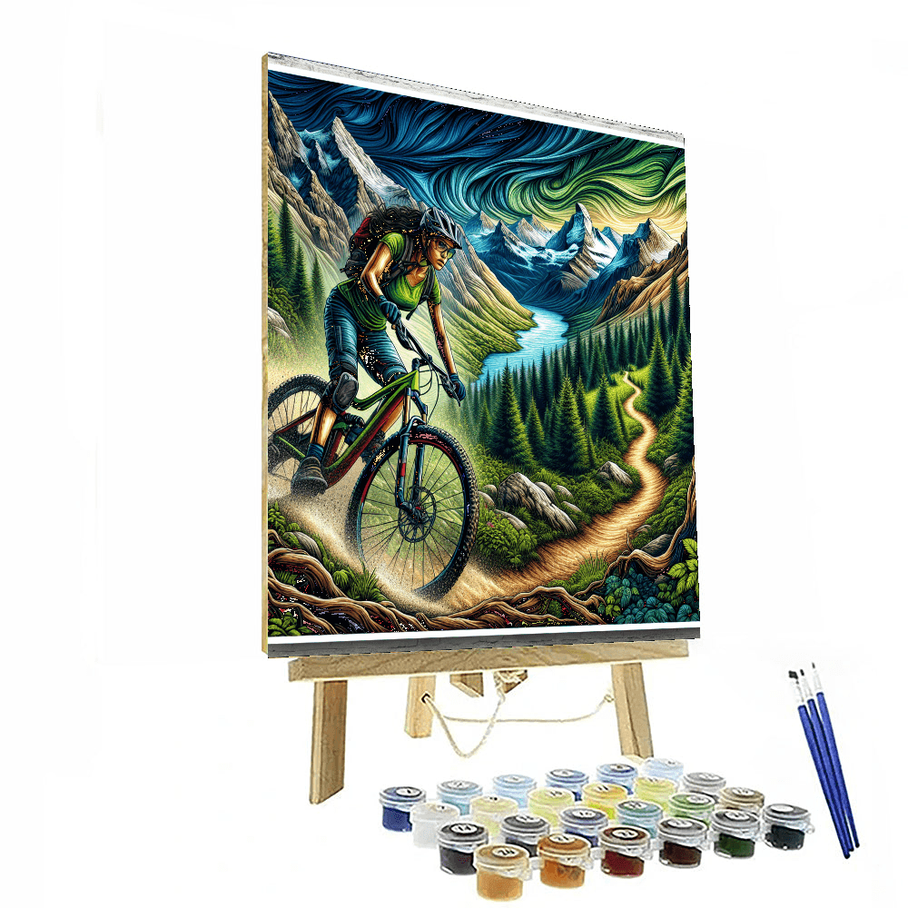 Dynamic Mountain Biking Adventure Paint By Numbers Kits