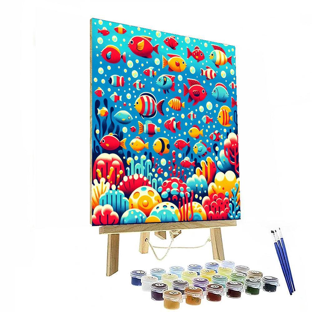Lively Underwater Adventure Paint By Numbers Art