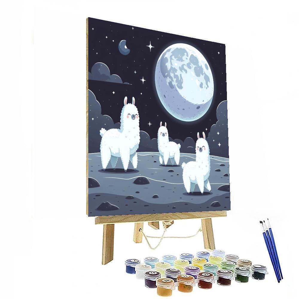 Luminous Lunar Llamas Numbered Painting Kits