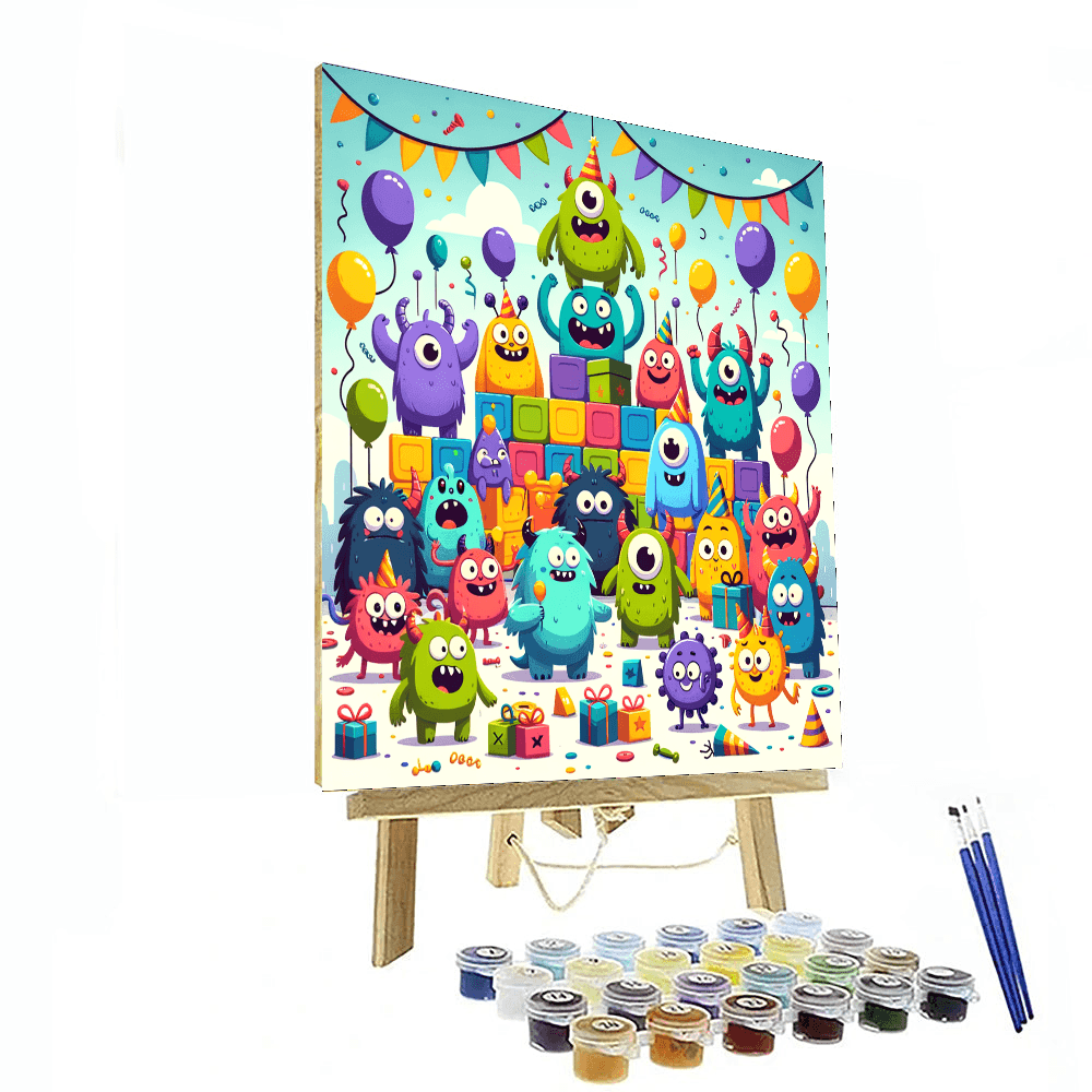 Silly Monster Party DIY Paint By Numbers