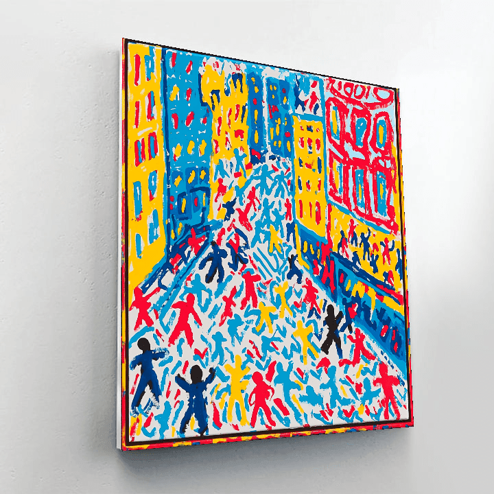 Haring Inspired Vibrant Metropolis  Numbered Painting Kits