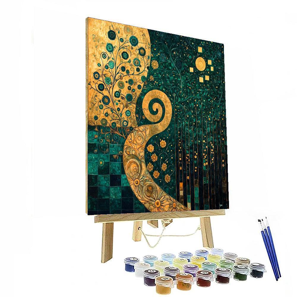 Gustav Klimt Inspired Golden Harmony  Paint By Color