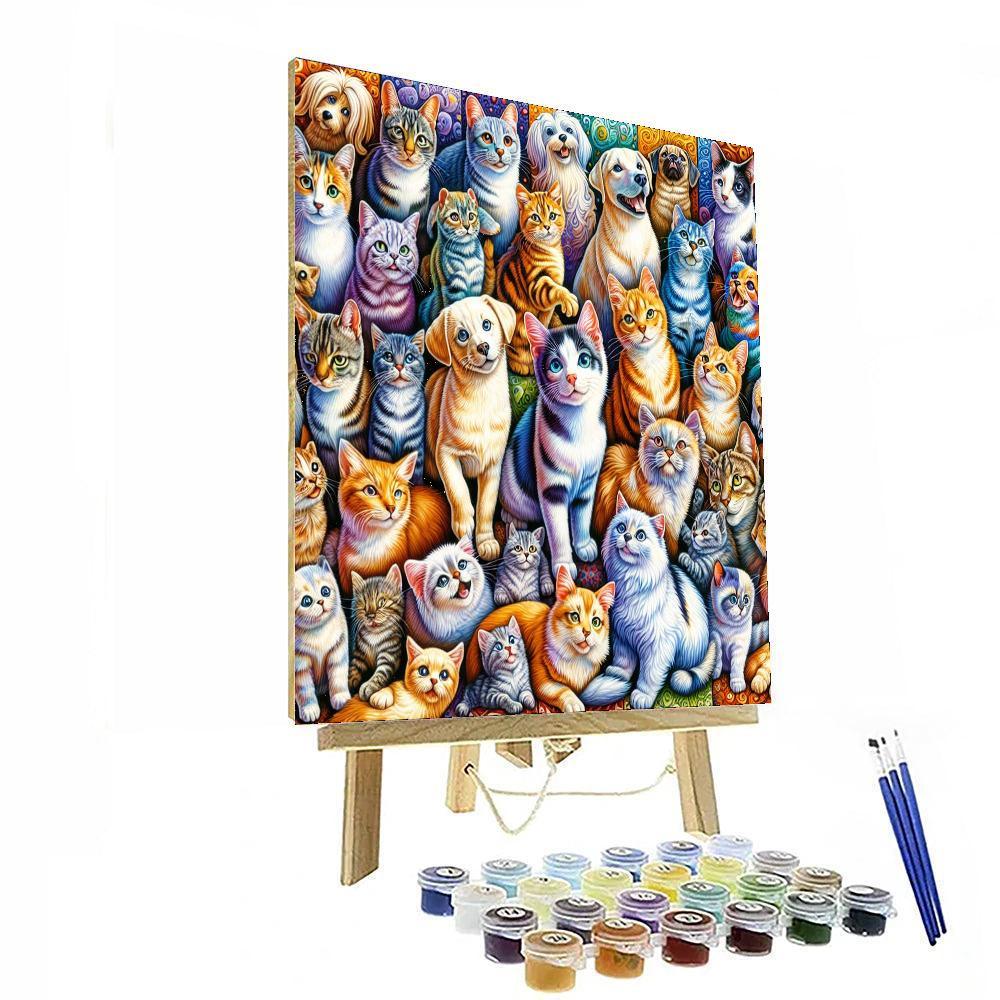 Playful Paws And Claws Painting Number Kit
