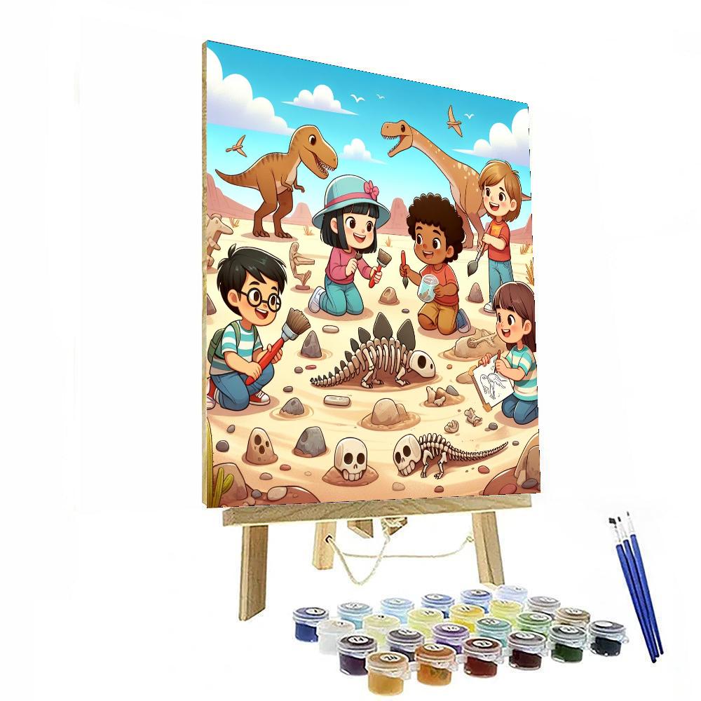 Dinosaur Dig Site Number Painting