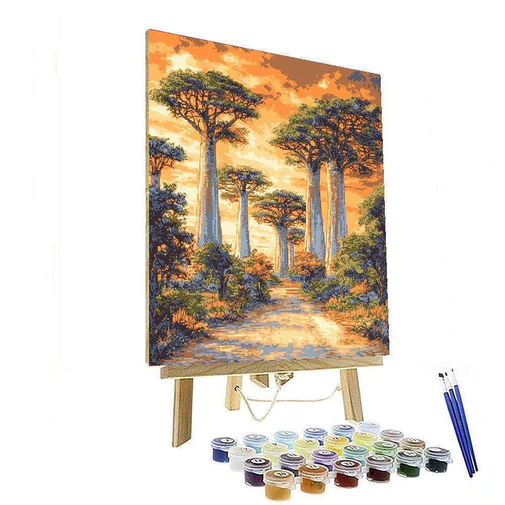 Avenue Of The Baobabs - Morondava Number Painting
