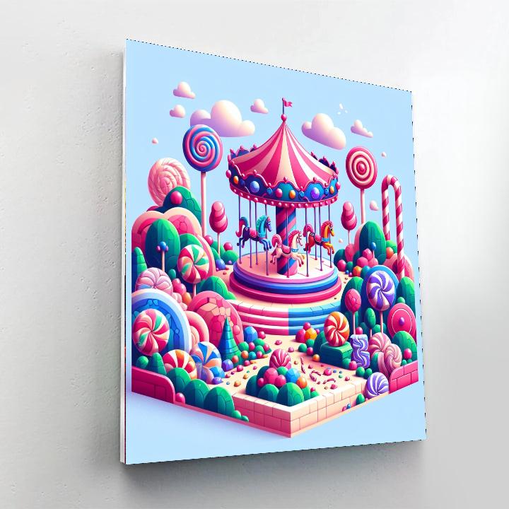 Candyland Carousel Paint By Number