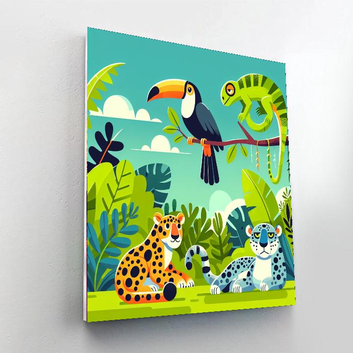 Mystical Jungle Exploration Number Painting