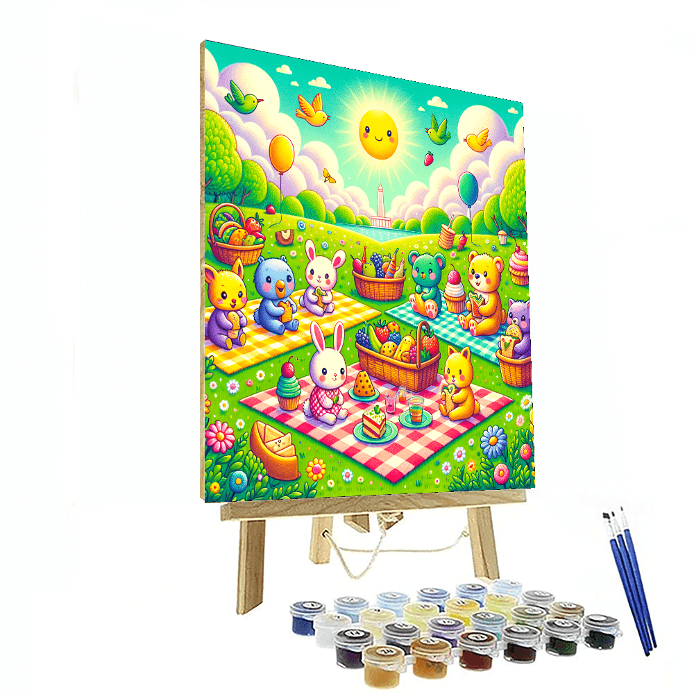 Charming Animal Picnic DIY Paint By Numbers