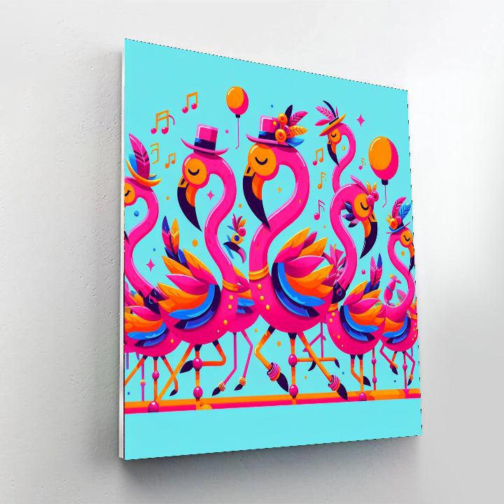 Fantastic Flamingo Fiesta Paint By Numbers Art