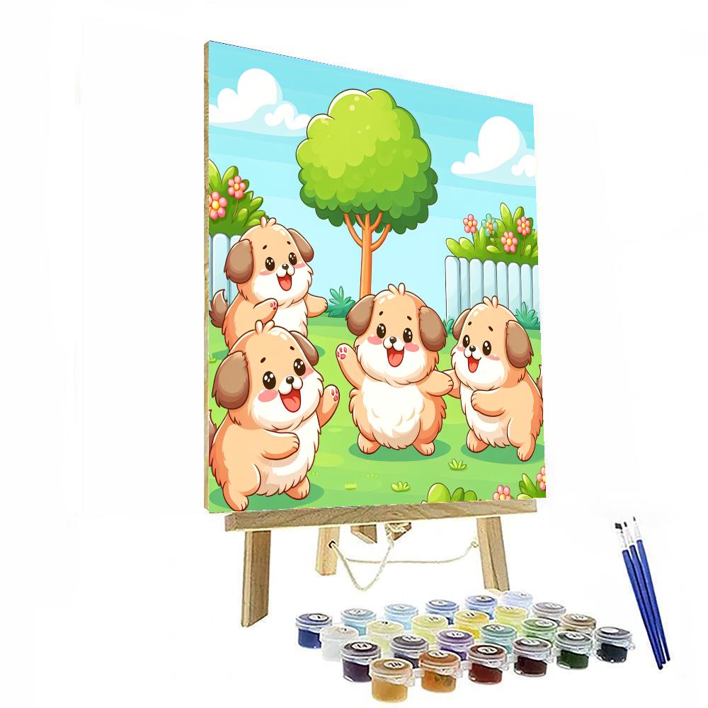 Charming Puppy Playtime Painting By Numbers Kit