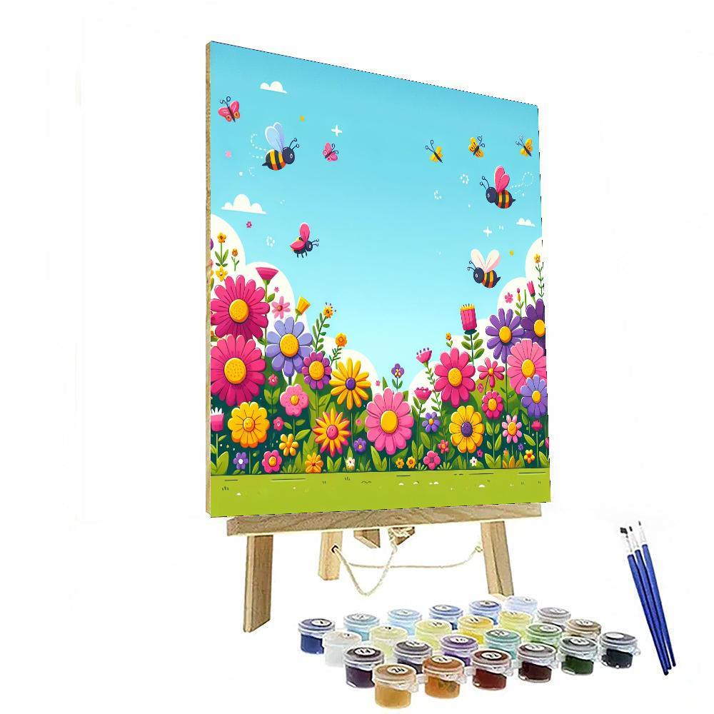 Lively Flower Garden Paint By Numbers Art