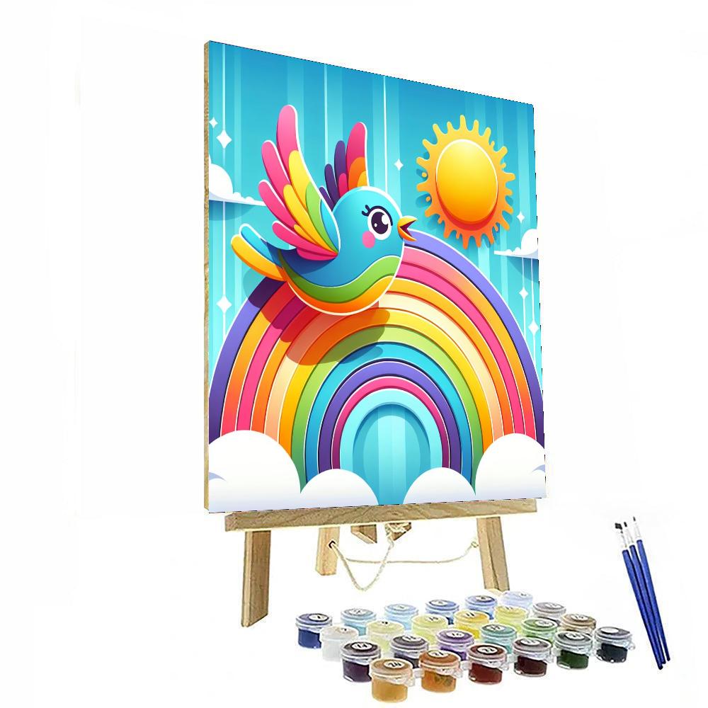 Radiant Rainbow Bird Paint By Color