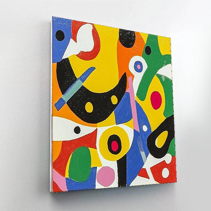 Joan Miró Inspired Playful Dynamics  Number Painting