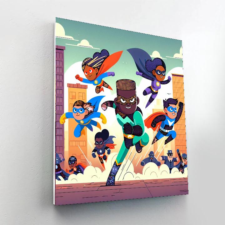 Epic Superhero Battles Painting Number Kit