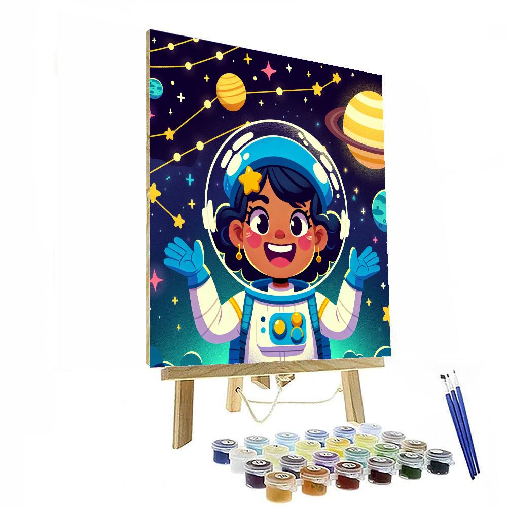 Friendly Astronaut's Cosmic Discovery Paint By Numbers Kits