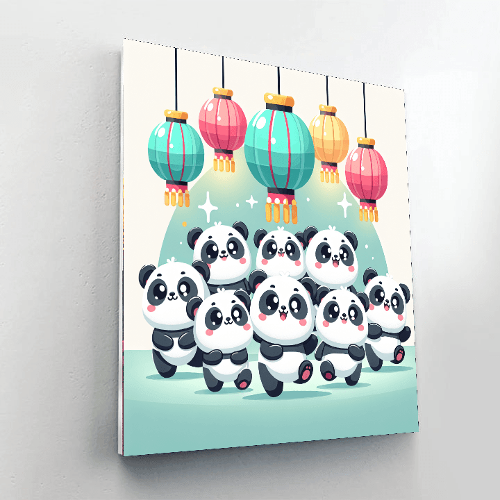 Dancing Panda Party Painting Number Kit